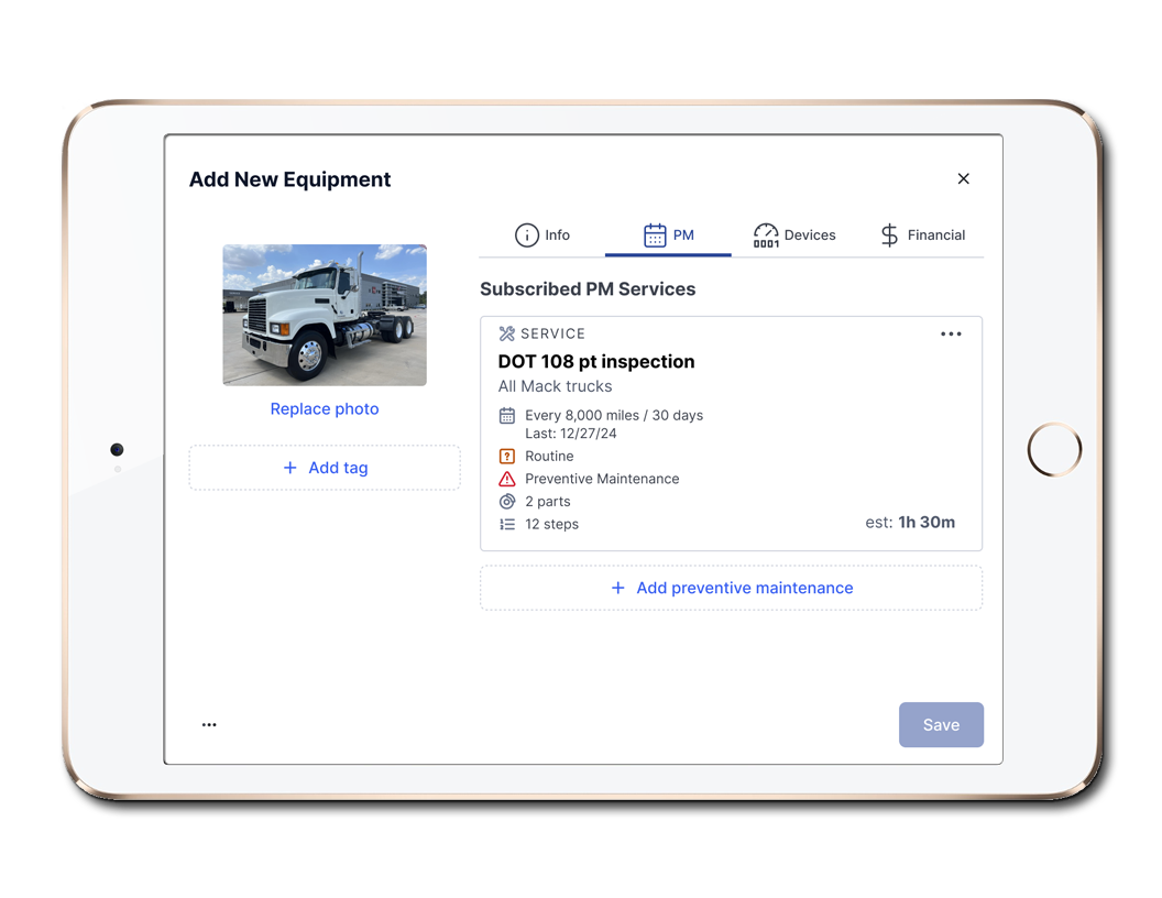 Squarerigger Fleet Maintenance Software-Preventive Maintenance